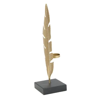 SCULTURA LIŚĆ Z PODSTAWKĄ NA ŚWIECĘ GLAM 10 10 34 cm MIN 2